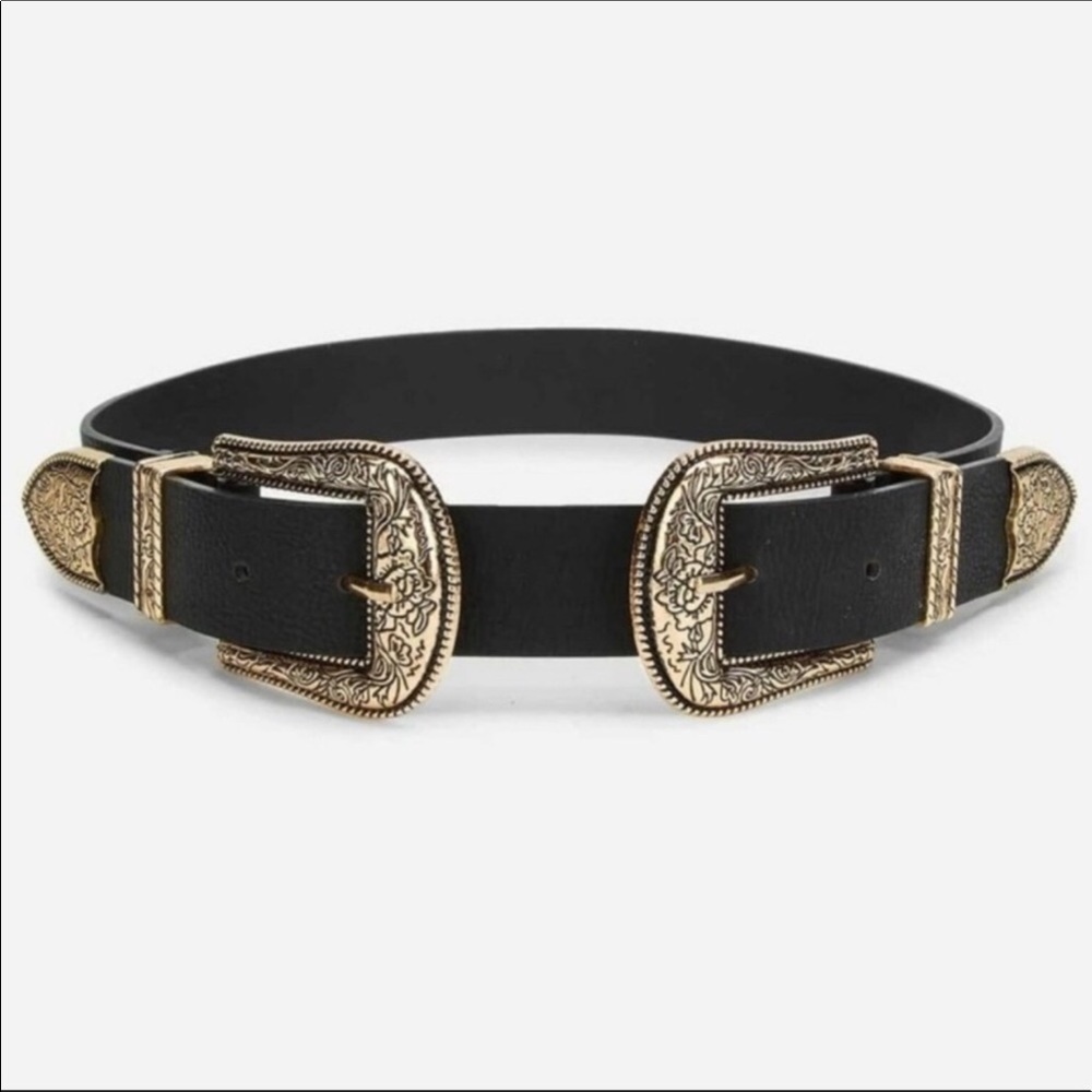Black Belt western Double buckle
